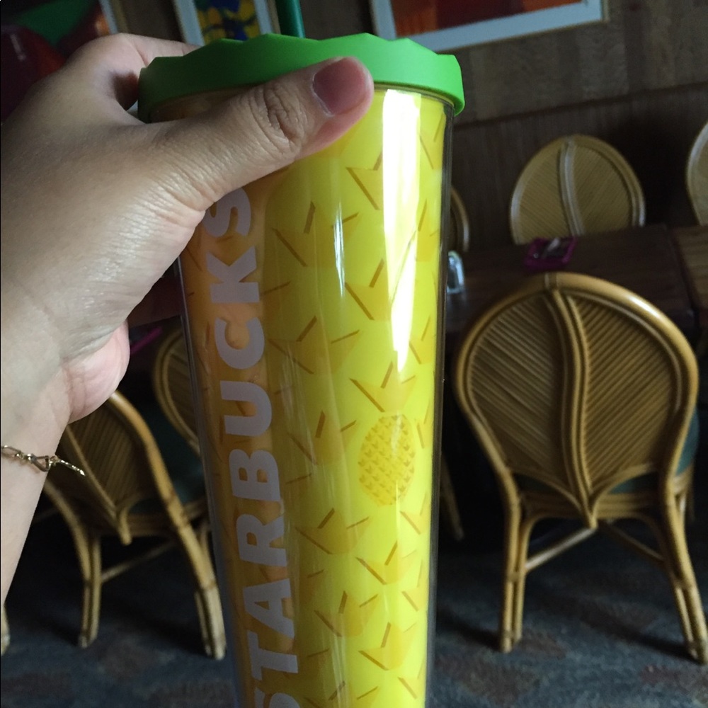 Pineapple Starbucks Tumbler Plastic